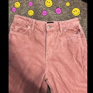 MUTED PINK HIGH WAISTED BDG CORDUROY MOM PANT